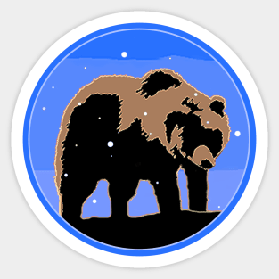 Grizzly Bear in Winter Sticker